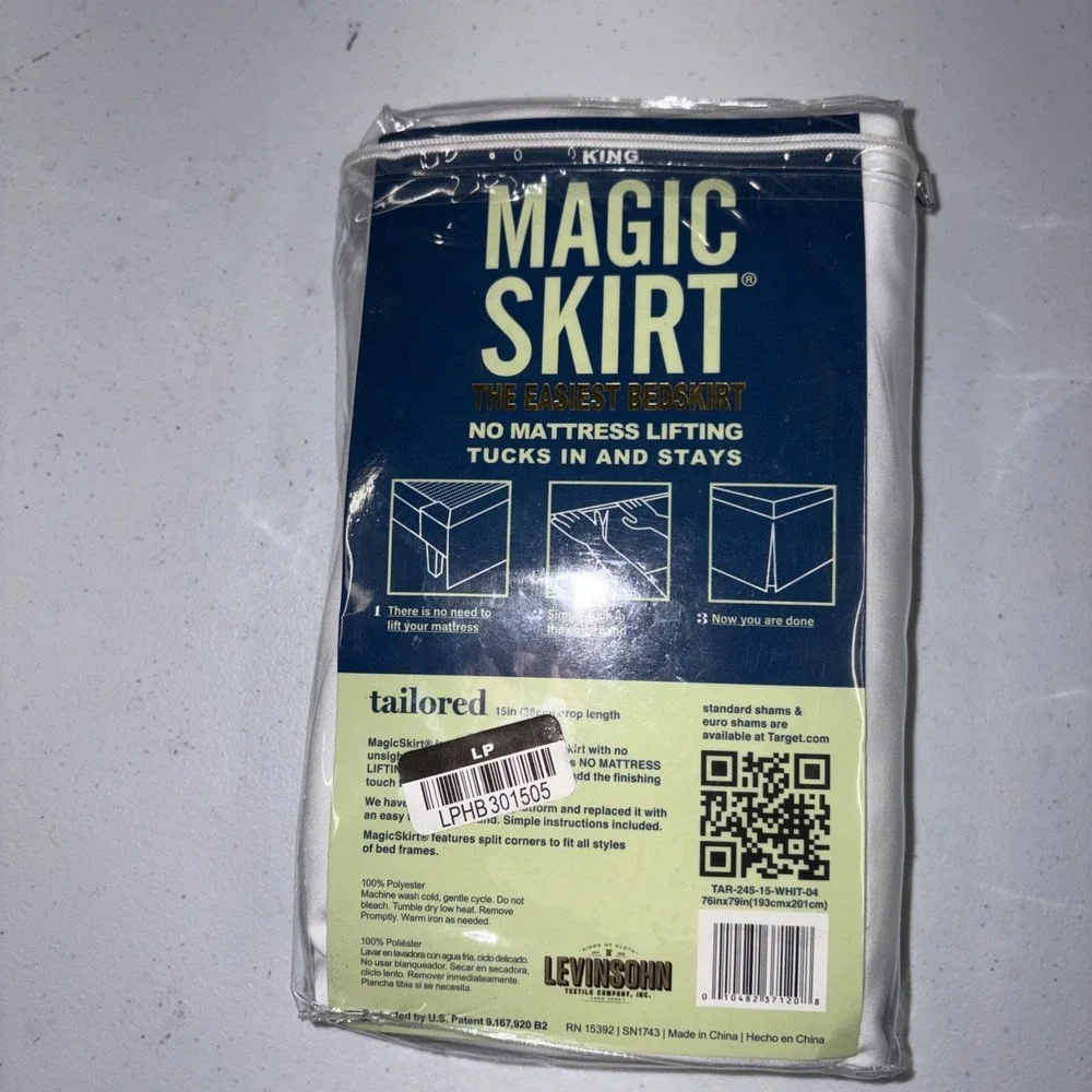 Magic Skirt King Bed Skirt White Tailored 15